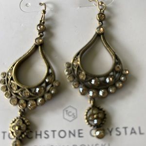 Touchstone brass earrings